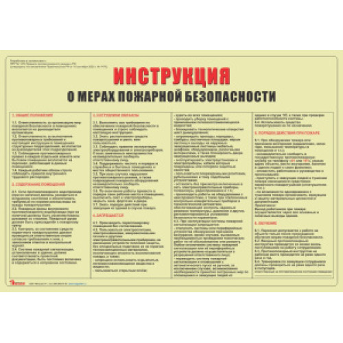 Инструкция о мерах пожарной безопасности (А3)