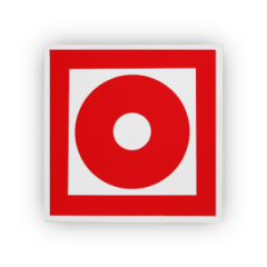 Знак F10 Кнопка включения установок (систем) пожарной автоматики на самоклеящейся не светящейся пленке на пластиковой основе, 200х200 НПО ПУЛЬС