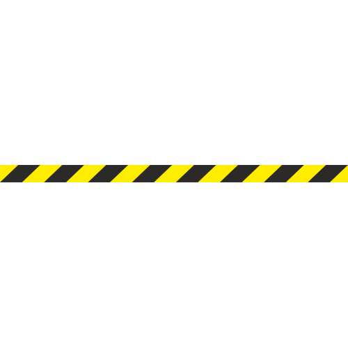 Лента КЛ-05 напольная с ламинацией с черными полосками на жёлтом фоне 50х1500