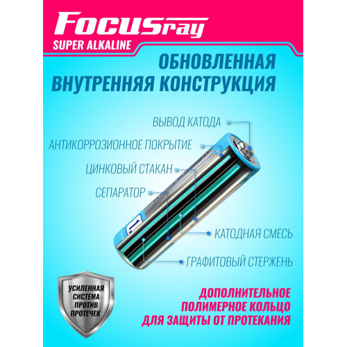 Батарейка FOCUSray LR6/BL4 Super Alkaline 1/12/144