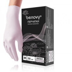 Перчатки виниловые Benovy (размер M) - 50 пар