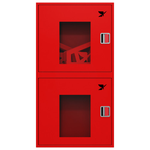 ЛЕВО Шкаф пожарный Пульс ШПК-О-320-12НОК С ЕВРОРУЧКАМИ (навесной открытый красный)