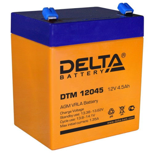 Аккумуляторная батарея Delta DTM 12045 (12В 4,5Ач) 90х70х101 мм